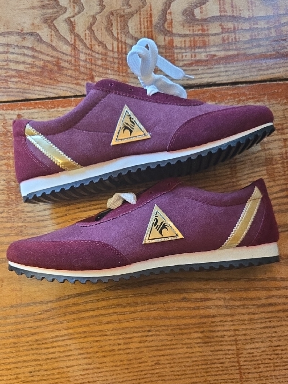 Maroon Suede Sneakers Size 11 US/ Size 45 EUwith White Laces By Polligie - Picture 5 of 13